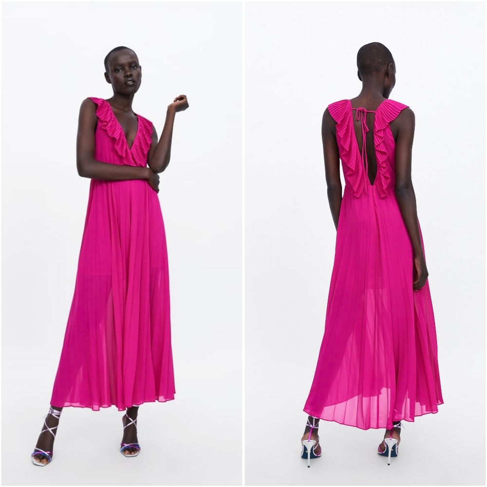 Zara | Pleated Maxi Dress